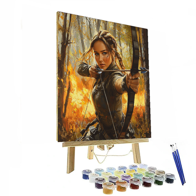 Jennifer Lawrence: Captivating Flames Of Revolution Painting By Numbers Kit