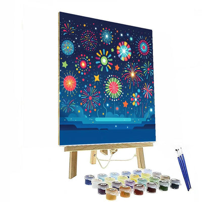 Sparkling Fireworks Paint By Numbers Art