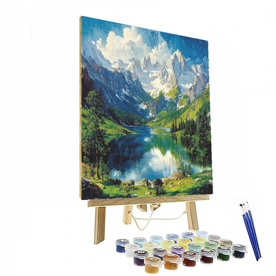 Albert Bierstadt Inspired Tranquil Mountain Retreat  Numbered Painting Kits