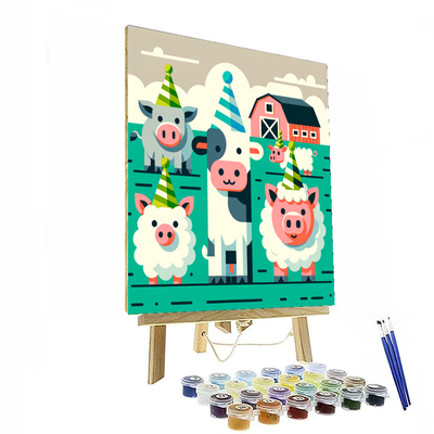 Festive Farm Animals Painting By Numbers Kit