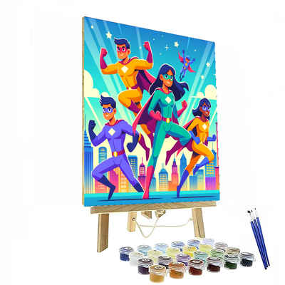 Dynamic Superhero Adventures Painting By Numbers Kit