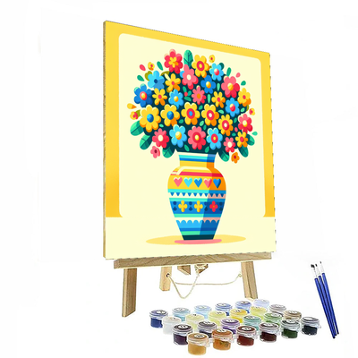 Vibrant Vase Of Flowers Paint By Numbers Kits