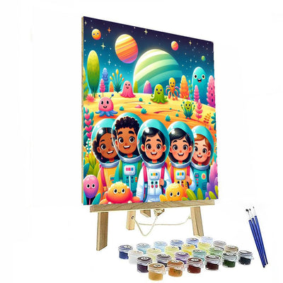 Playful Space Cadets Painting By Numbers Kit