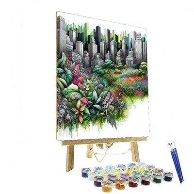 Whimsical Urban Jungle Painting Number Kit