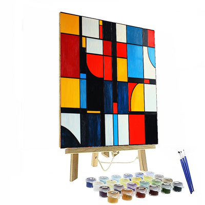 Piet Mondrian Inspired Patterns Of Time  Paint By Numbers Kits