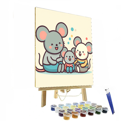 Merry Mouse Family Painting By Numbers Kit