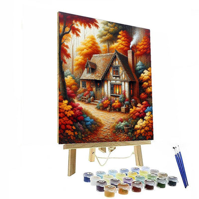 Rustic Woodland Cottage Numbered Painting Kits