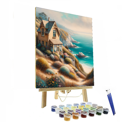 Charming Cottage By The Sea Number Painting