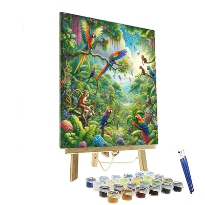 Vibrant Jungle Escape Number Painting