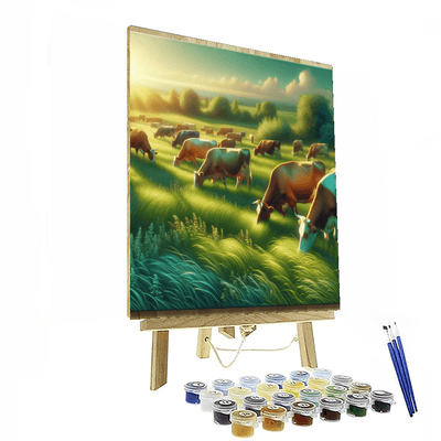 Cow Countryside Paint By Color