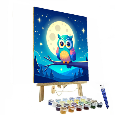 Curious Owl In The Moonlight Paint By Numbers Kits