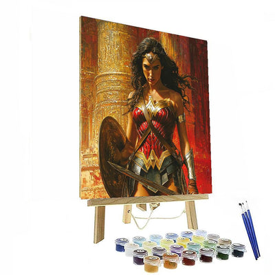 Gal Gadot: Empowering Radiance As Wonder Woman Paint By Color