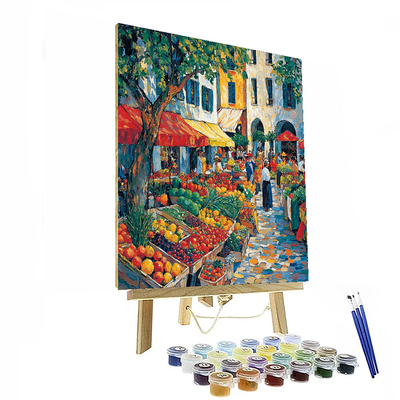 Pierre Bonnard Inspired Joyful Market Day  Painting By Numbers Kit