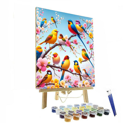 Colorful Bird Symphony Paint By Numbers Art