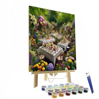 Sunny Garden Tea Party Paint By Numbers Art