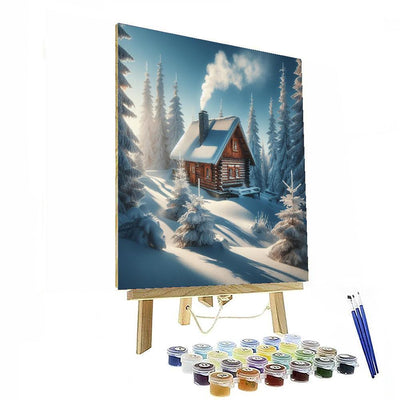 Winter Cabin Tranquility Paint By Number