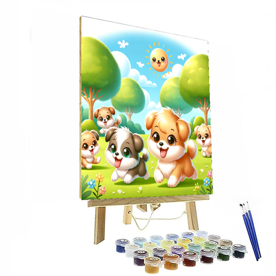 Sweet Puppy Playdate Numbered Painting Kits