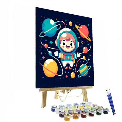 Adventurous Little Astronaut Number Painting