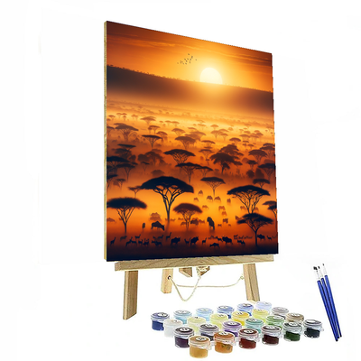 Serengeti Sunrise DIY Paint By Numbers