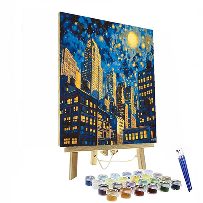 Edward Hopper Inspired Energetic City Nights  Paint By Numbers Kits