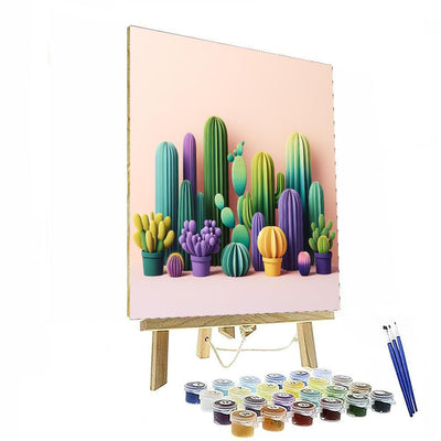 Whimsical Cactus Wonderland Paint By Number