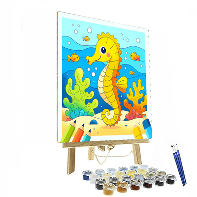 Whimsical Seahorse Painting Number Kit