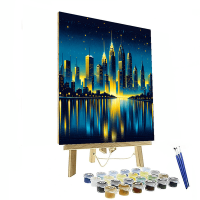 City Skyline Reflection Paint By Numbers Art