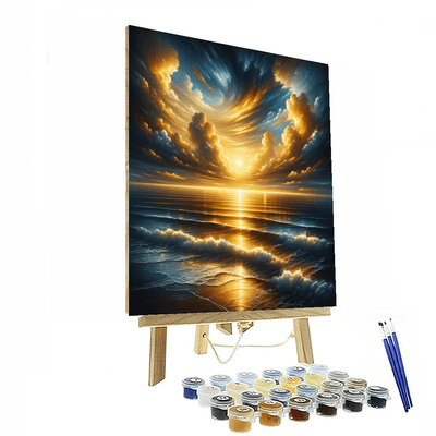 Golden Sunset Over The Ocean Paint By Numbers Kits