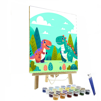 Charming Dinosaur Friends Painting By Numbers Kit