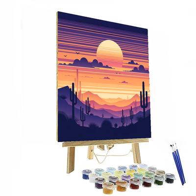 Calm Desert Landscape Paint By Color