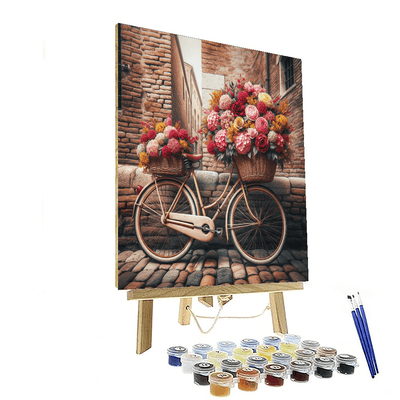 Vintage Bicycle Bouquet Number Painting