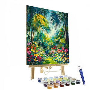 Henri Rousseau Inspired Tropical Paradise Serenity  Number Painting