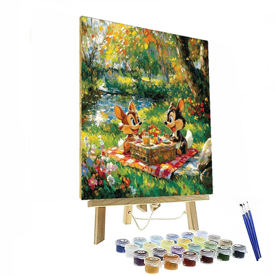 Chip And Dale's Picnic Day - Disney Inspired Paint By Number