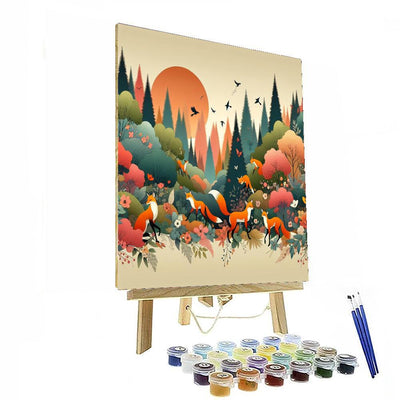 Whimsical Fox Parade Paint By Numbers