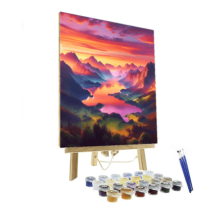 Sunrise Over Mountains Painting Number Kit