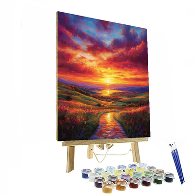 William Turner Inspired Dramatic Sunset Overlook  Paint By Numbers Kits