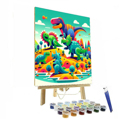 Adventure On Dinosaur Island Paint By Numbers