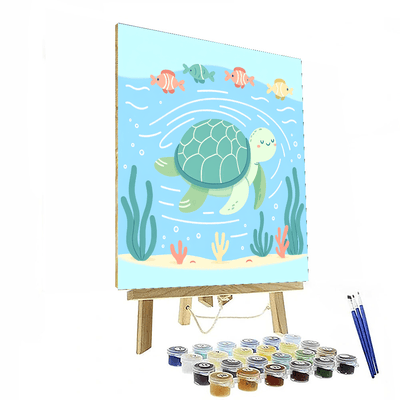 Twirling Turtle Number Painting