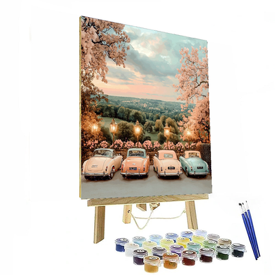 René Magritte Inspired Elegant Vintage Vehicles  Paint By Number