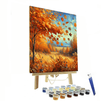 Golden Autumn Glow Number Painting