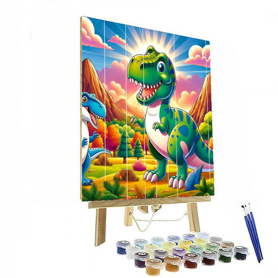 Dinosaur Adventures Await Painting By Numbers Kit