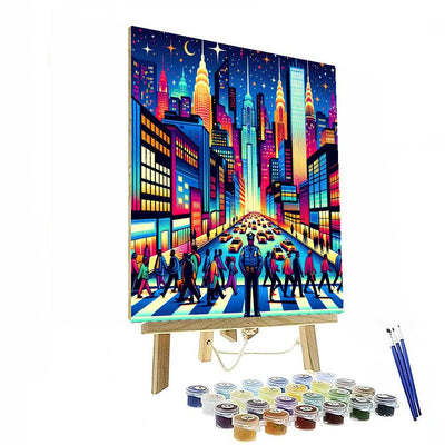 Vibrant City Nightscape Numbered Painting Kits