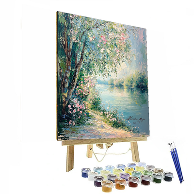 Claude Monet Inspired A Glimpse Of Serenity  Painting By Numbers Kit