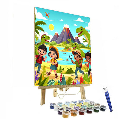 Treasure Hunt On Dinosaur Island Paint By Color