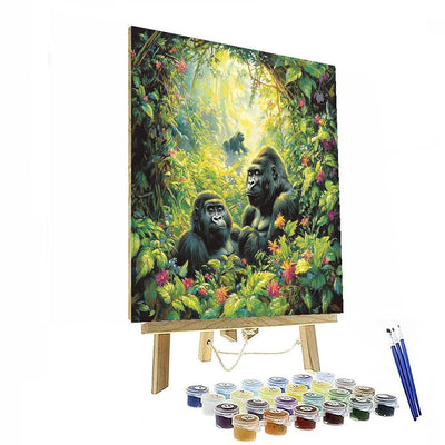 Gorilla Trekking In Rwanda Painting Number Kit