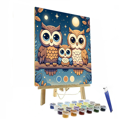 Enchanting Owl Family Numbered Painting Kits