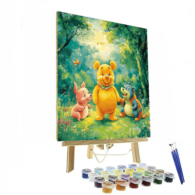 Winnie The Pooh's Friendship Tale Banner - Disney Inspired Paint By Numbers