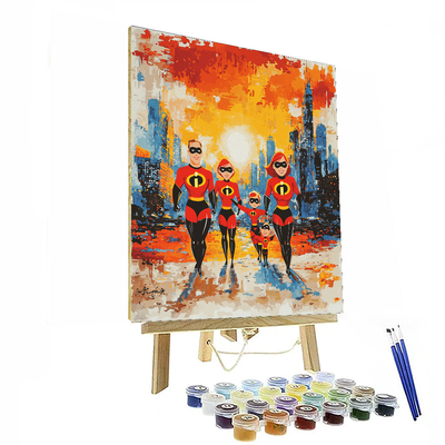 The Incredibles Heroic Mission - Disney Inspired Paint By Numbers Art