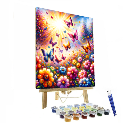 Sunlit Butterfly Garden Paint By Number