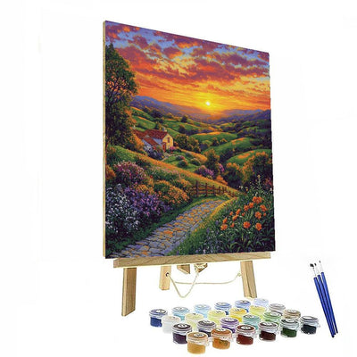 Thomas Kinkade Inspired Melody Of The Sky  Painting By Numbers Kit